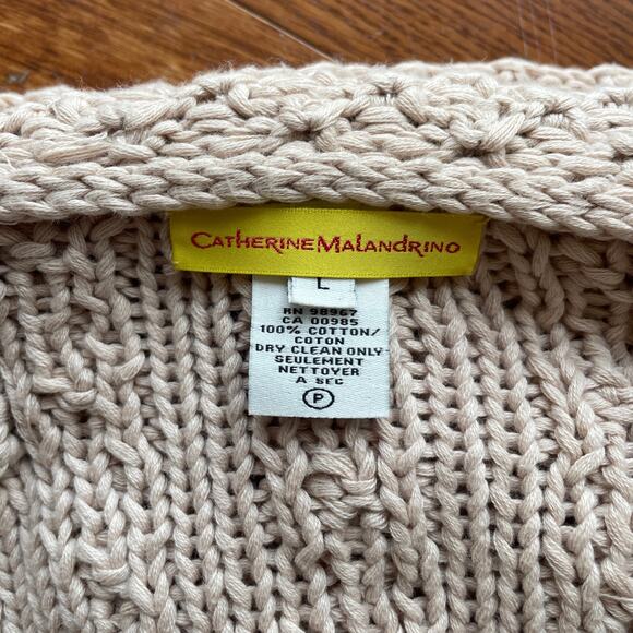 Y2K Chunky Sweater Large Fairy Hooded Fisherman Bell Sleeve Gilmore Malandrino - Picture 6 of 6